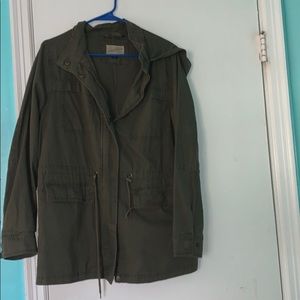 Olive Green Light Weight Hooded Jacket